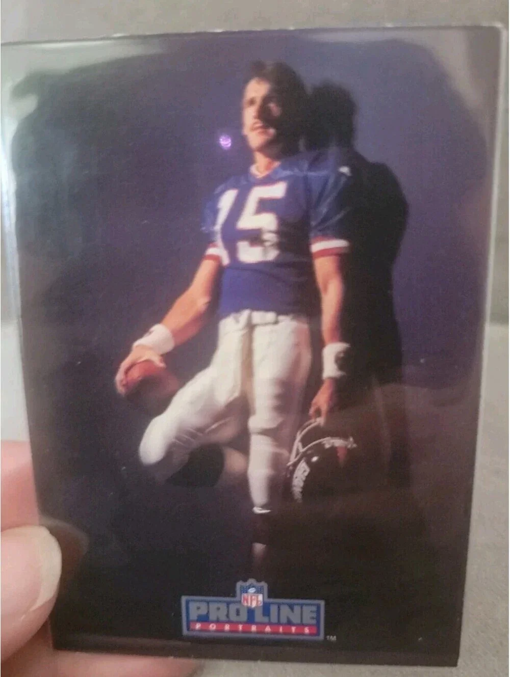 Jeff Hostetler Signed 1991 Pro Line Portraits NFL Card Auto #15 Embossed Seal